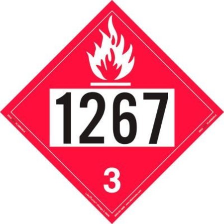 AMERICAN LABELMARK CO LabelMaster® ZRV21267 Flammable Liquid Placard, UN 1267, Rigid Vinyl, 25/Pack ZRV21267